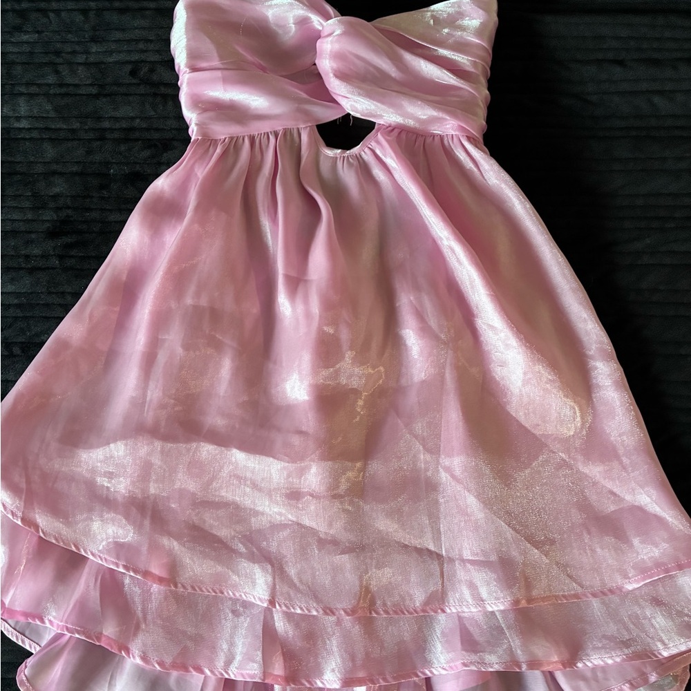 Elegant Pink Strapless Dress